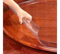 ZBXXSC Nappe Transparente épaisse Ronde 3 mm Film De Table Transparent en PVC Imperméable Et Facile à Nettoyer Protection pour Cuisine Salle à Manger(Clear,60cm Round)