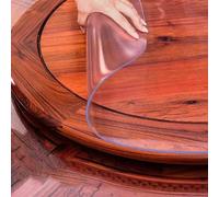 ZBXXSC Nappe Transparente épaisse Ronde 3 mm Film De Table Transparent en PVC Imperméable Et Facile à Nettoyer Protection pour Cuisine Salle à Manger(Frosted,50cm Round)