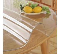 ZBXXSC Nappe Transparente Épaisse Ronde Film de Protection de Table Rond Nappe PVC 2 mm Cristal Lavable Facile à Nettoyer pour Restaurant Cuisine(Clear,35cm Round)
