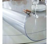 ZBXXSC Nappe Transparente Épaisse Ronde Film de Protection de Table Rond Nappe PVC 2 mm Cristal Lavable Facile à Nettoyer pour Restaurant Cuisine(Frosted,75cm Round)