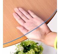 ZBXXSC Nappe Transparente épaisse Ronde Film De Table 3 mm Transparent en PVC Imperméable Et Facile à Nettoyer Protection pour Cuisine Salle à Manger(Clear,Round 120cm)