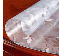 ZBXXSC Nappe Transparente Mate Rond Givrée Imperméable Motif Floral Protection Table Transparent Protection Contre Les Rayures pour Salle À Manger Table Basse(2mm,60cm Round)