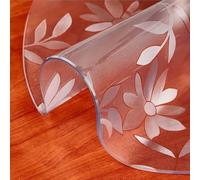 ZBXXSC Nappe Transparente Mate Rond Givrée Imperméable Motif Floral Protection Table Transparent Protection Contre Les Rayures pour Salle À Manger Table Basse(2mm,95cm Round)
