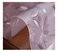 ZBXXSC Nappe Transparente Mate Rond Givrée Imperméable Protection Table Transparent Protection Motif Floral pour Salle À Manger Table Basse(2mm,100cm Round)