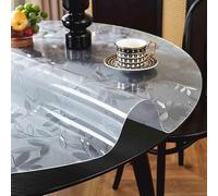 ZBXXSC Nappe Transparente Mate Rond Givrée Imperméable Protection Table Transparent Protection pour Salle À Manger Table Basse(1.5mm,Diameter115cm)
