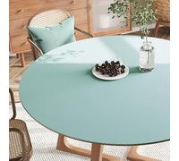 ZBXXSC Tapis de Table Rond Nappe Ronde en PU Cuir Artificiel Antidérapant Imperméabilisation Facile à Nettoyer pour Table à Manger Cuisine (D,70cm Round)