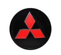 ZBYFBSJ 4 Pièces Cache-Moyeux Centre Enjoliveurs Autocollant pour Mitsubishi 56mm,Capuchons De Garniture De Moyeu Central De Roue Autocollants