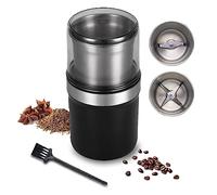 ZBYXPP Mini broyeur pour Aliments - Moulin à café électrique Turc Petit avec Brosse de Nettoyage et Lame en Acier Inoxydable 304-3,5 oz / 14 Tasses(Double)