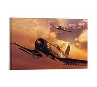 ZBYYFC Toile Tableau 60 * 80cm Senza Cornice Vought F4U Corsair Art Poster moderno per la decorazione della parete dell'ufficio della stanza domestica
