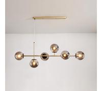 ZBZFGE 6 lumières en Verre Moderne Pendant léger Nordique e27 réglable avec tir Chasse à Lampe de Ferme pour Le Salon