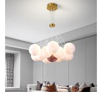 ZBZFGE Bulle Milieu siècle Lune Planète Boule de Lait Blanche du Mid-Century Bubble Chandelier