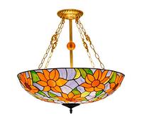 ZBZFGE Ceiling Stained Glass 24" Creative pendent Lamp European Living Room Dining Bedroom