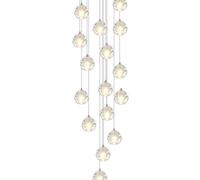 ZBZFGE Chandelier à Pluie en Cristal doré, Base métallique étanche, Haute luminosité pour Villa (18 lumières)