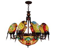 ZBZFGE Chandelier à Plusieurs Bras de Style, Créativité rétro Perrot Tache-vitrail Pendant LEMPURS pour, Hallway