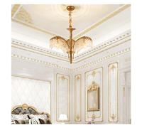 ZBZFGE Chandelier de Salon en Laiton français Baroque Classique V-Intage Copage Chandelier Church Luxury Crystal ， Crystal Chandelier pour Le Salon