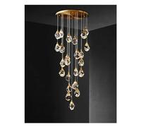 ZBZFGE Chandelier Diamant Luxe Escalier Grand Salon éclairage Or décoration de Maison dorée des Lampes en Cristal LED, Match Parfait, d31cmledx6 （Une couleur-d31cmledx4）