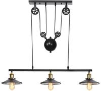 ZBZFGE Chandelier Industriel avec Abat-Jour Matte réglage de Hauteur Vintage - éclairage Mural, Couloir, pièce, Salon