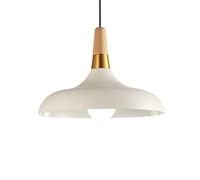 ZBZFGE Chandelier, Matte Metal Shade with Oak Wood and Iron Finish, Nordic Pendant Light Fixture, Base, Adjustable Industrial Ceiling Lamp for Dining Room, Kitchen Island, Farmhouse(Dark)