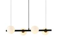 ZBZFGE Chandelier Suspendu 4 têtes linéaires Semi-Flush Plafond plafonnier en Verre Mat