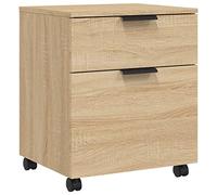 ZBZFGE Classeur Mobile à roulettes, 1 tiroir 1 Porte, Rangement de Bureau pour Documents, Bois d'ingénierie, Noir, 45 x 38 x 54 cm, Compact pour la Maison Le Bureau