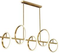 ZBZFGE Creative Light Luxury Living and Dining Room Lights, Anneau Tout-cuivre, Lampe à lumière des lumières l'atmosphère, Une Bague de troisième Couleur