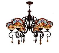 ZBZFGE des lustres de Style Vintage, Un Pendentif en vitrail Multi-têtes, Un caisier en Cristal de Style Baroque Moderne, Une Chambre, Un hôtel, Un Bar, Un loft, Un café, 8 légers (6 légers)