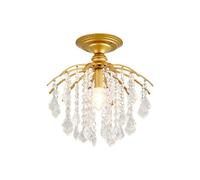 ZBZFGE Éclairage de en Cristal Compatible avec la Salle à Manger Vivante Gold Black LED Lampes luminaires, Plafond Pendentif léger légère, lumière Suspendue (Or)