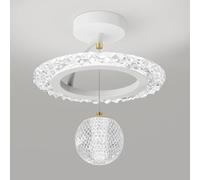 ZBZFGE Éclairage Moderne du Couloir Nordique Globe près la Cuisine Lampe Plafond Mid siècle Chandelier Chambre à Coucher Minimaliste pour escalier d'entrée d'étude de Salon/Blanc