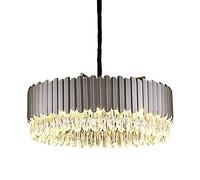 ZBZFGE en Cristal Moderne Black Metal E12 Semi-flustion Mont Round Lighttures with Prism Crystal Shades Compatible avec Kitchen Island Dining Living Room Plafond Chandelier, Hanging Li