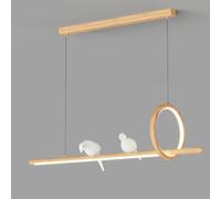 ZBZFGE Farmhouse Moderne linéaire Bois Rustique Lumière la Table Salle à Manger Nordic Bird Long Strip Dimmable LED Plafond Plafonnage des Lampes Lampe pour l'îlot de Cuisine CBAR/Log Couleur