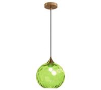 ZBZFGE Hammered Glass Pendant Lamp | 20cm Globe Ceiling Light for Living Room Kitchen (Clear)