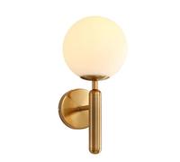 ZBZFGE Hua Qiang Globe Glass Fixutre, Lampe de Chevet Murale Antique en Laiton, Golden Mid Century Vanity Wall Light pour Le Salon Bathroom Halway
