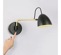 ZBZFGE Indoor Wall Lamp Metal Swivel Arm Wall Light Adjustable Reading Light with Switch Wall Lamp Metal Swivel Arm Adjustable Reading Light LED Dimmable 7W for Living Room Bedroom Black