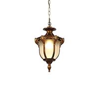 ZBZFGE Industrie rétro extérieur IP44 Pendant Rust en Aluminium Plafond Laut la Lampe à Pendaison de Suspension Ajustement Chaîne Externe Villa Patio Gazebo Communauté L, Lumière Suspendue (Bronze)