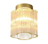 ZBZFGE Léger Montage Semi-affinier Moderne, Crystal Glass Chandelier Petit plafonnier Lampe à la Maison Éclairage Plafond pour l'entrée Closet Salle de Bain, D