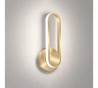 ZBZFGE Linear Metal Ring Golden Iron Lamp Body + Transparent Acrylic Lampshade Sconces, and Luxury Wall Hanging Lights Compatible with Bedroom, C,Tri-Color Light