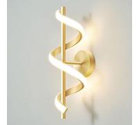 ZBZFGE Linear Spiral Aluminum Dimming PVC Shade Lantern Light Luxury Lamp Wall for Corridor Bedside Living Room Terrace 12, Warmlight, (Gold Whitelight)