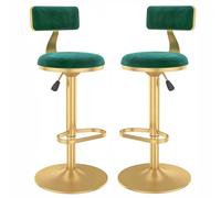 ZBZFGE Lot Chaises pivotantes Salle Manger avec Dossier Bas, vérin à gaz Repose-Pieds Tabourets de Bar réglables en Hauteur pour comptoir, Bistro (Vert, 60-80 cm)