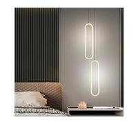 ZBZFGE Lustres à Modernes Lumière annulaire dimmable, 2 Anneaux Pendant Light Réglable Hauteur Suspendu plafonnier Lighture Pendante Light