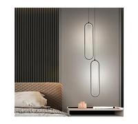 ZBZFGE Lustres à Modernes Lumière annulaire dimmable, 2 Anneaux Pendant Light Réglable Hauteur Suspendu plafonnier Lighture Pendante Light