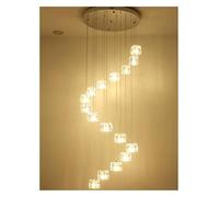 ZBZFGE Lustres d'escalier Spirale Cristal Clair Ombre Boules de Plafond Lampe à Bulles en Verre Grand Pendentif luminaire,