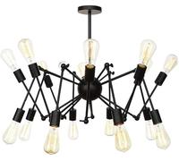 ZBZFGE Lustres, E26 Gold Spoutnik Chandelier Pendant Light Lighting Vintage Plafond Assemblées compatibles avec la Chambre à Manger Salon de Cuisine (Noir, 16 têtes)