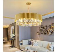 ZBZFGE Lustres, en Cristal Rond LED Luxury Art déco Noir Or Compatible avec la Cuisine du Salon - Assemblées Maison à Manger, éclairage, modifiable, ovale75cm, lumière Suspendue (Glodoun