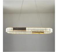 ZBZFGE Lustres légers Luxueux Minimaliste Crystal Ovale Longue Salle à Manger Chambre Salon de Vie, lumières suspendues