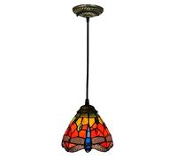 ZBZFGE Lustres Vintage, Ombre de vitrail de Style CeIillight, Pendentif réglable, Chambre à Coucher, Couloir, 15 cm, 5 (1)