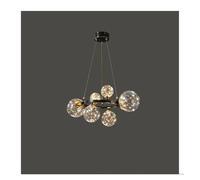 ZBZFGE Luxury Copper for Living Bedroom Dining Room Kitchen Circular Ring Gold Glass Light Pendant Light,s,Gold-15 Head