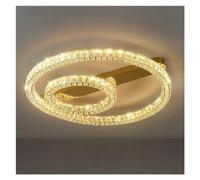ZBZFGE Luxury Ring Indoor Living Room Crystal Light Gold Gloss Dimmable Ceiling,s,Oval L100cm 80W