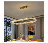 ZBZFGE Luxury Ring Indoor Living Room Crystal Light Gold Gloss Dimmable Ceiling,s,Oval L100cm 80W