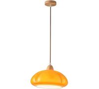 ZBZFGE Milk Lait Lumineux lumières Cuisine îlot d'île Mid siècle Moderne Verre Clair en Bois Nordique Grand Vintage pour Table de Salle à Manger Restauration Bar Cafe/Orange
