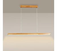 ZBZFGE Minimalist Pendant Light Linear Chandelier Kitchen Island Fixture Long Strip Hanging Ceiling Lamps Wooden Chandeliers for Dining Room Office Bedroom (Color : Wood, Size